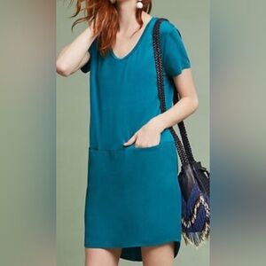 Anthropologie Turquoise Mini Dress